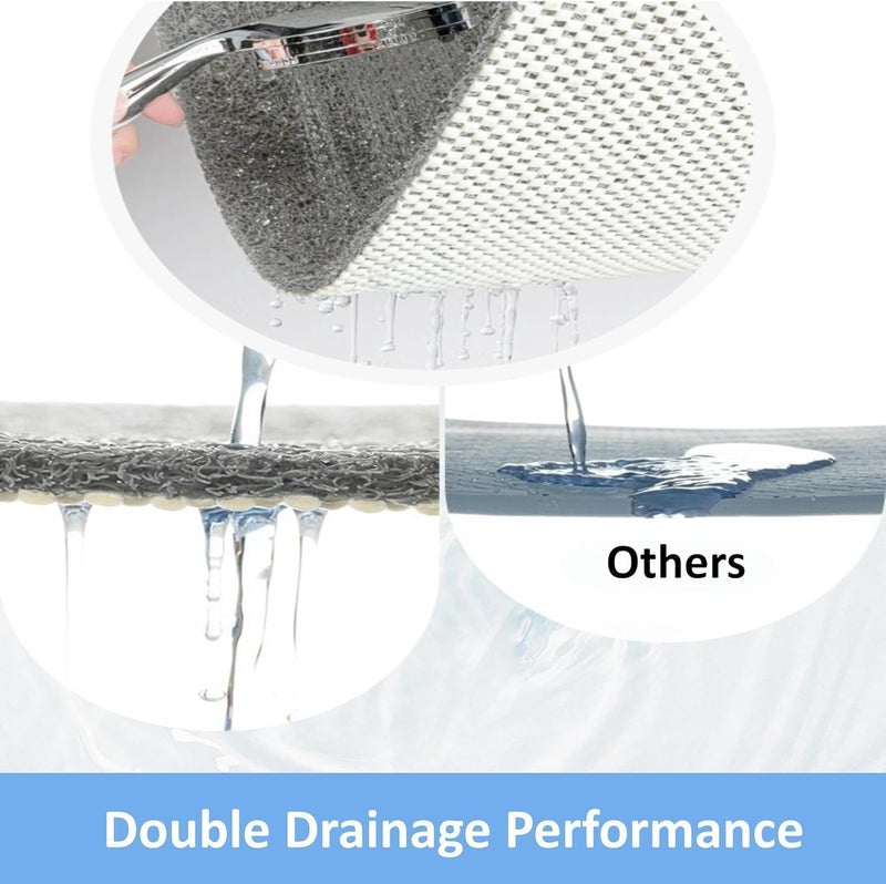 LYGLIGH Square Shower Mat, 31'X31'' Super Non Slip Shower Mats for Inside Shower, Soft PVC Loofah Bath Mat Without Suction Cups for Tub, Quick-Dry, Easy Clean Bathroom Floor Accessories, Grey - Image 5